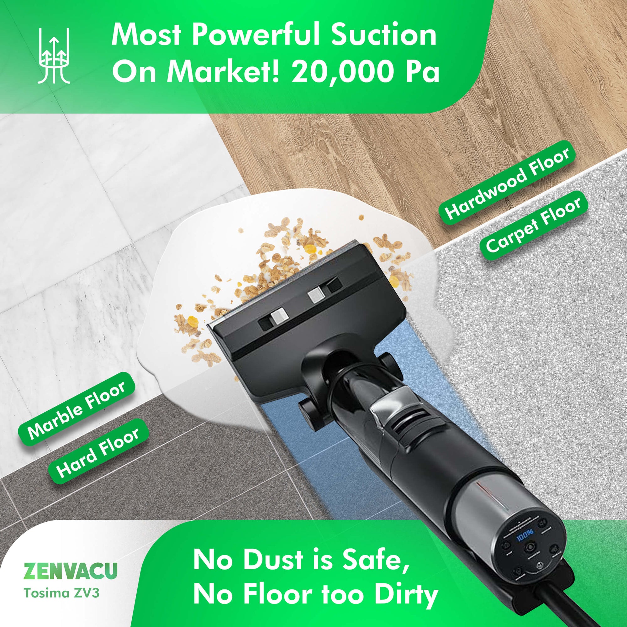 Powerful suction and effortless operation