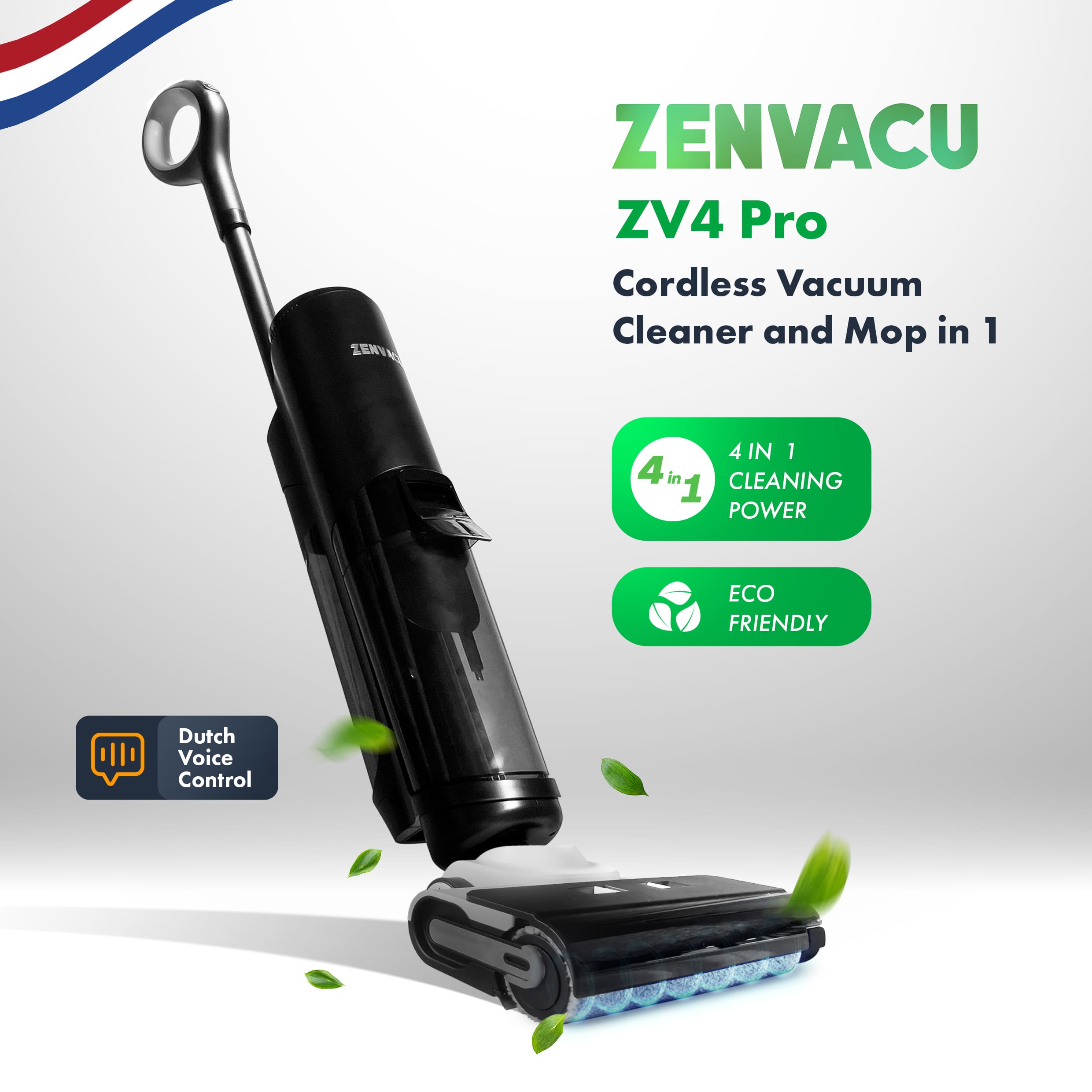 ZenVacu ZV4 Pro Steelstofzuiger met Dweilfunctie